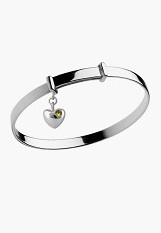 nice petite silver heart charm November birthstone baby bracelet